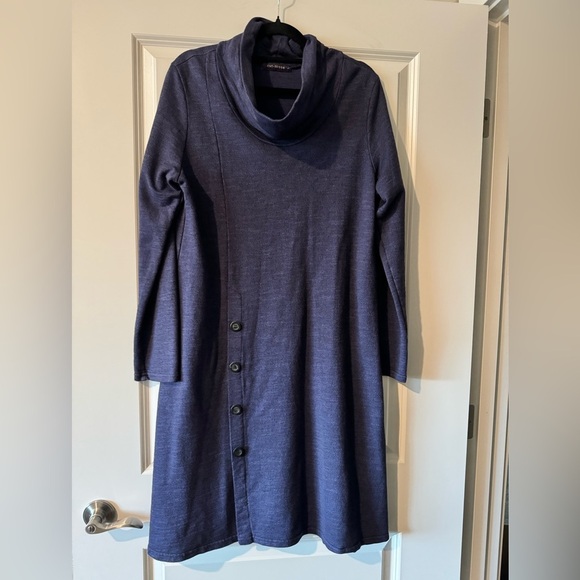 Cut Loose Purple Womens Dress Cowl Neck Purple Heather Cotton Blend Size Large - Picture 1 of 3